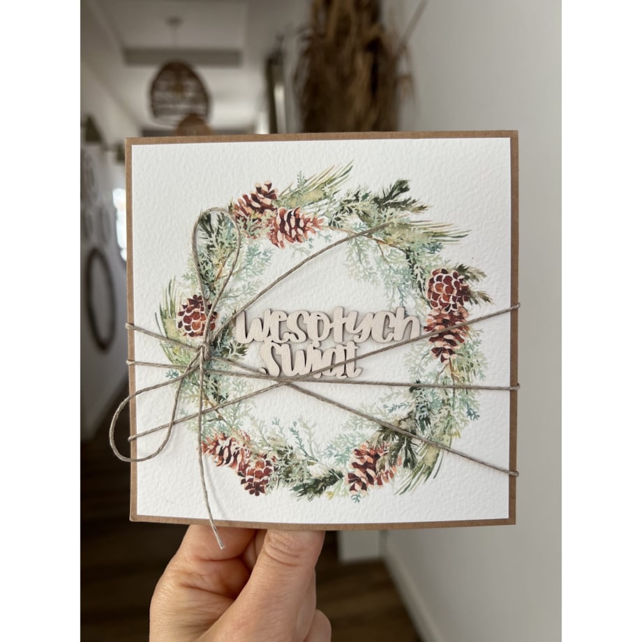 Kartka świąteczna ręcznie robiona na Boże Narodzenie Wesołych Świąt