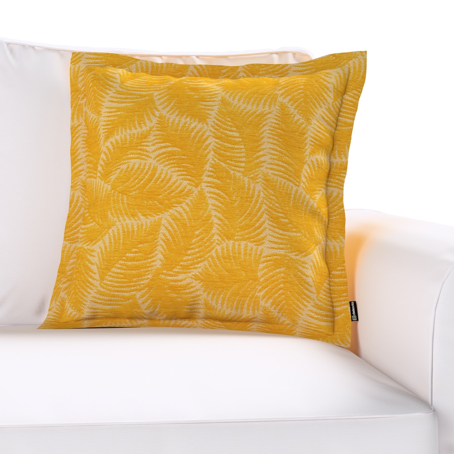 Poszewka Mona na poduszkę 45x45 miodowe liście paproci na beżowym tle