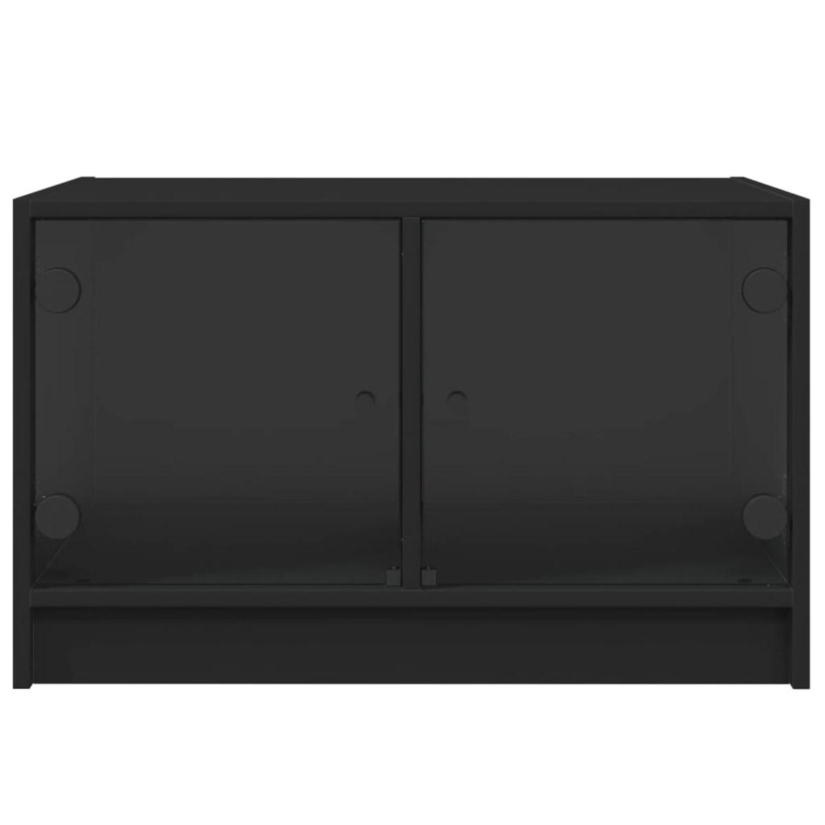 vidaXL Stolik kawowy ze szklanymi drzwiczkami, czarny, 68x50x42 cm