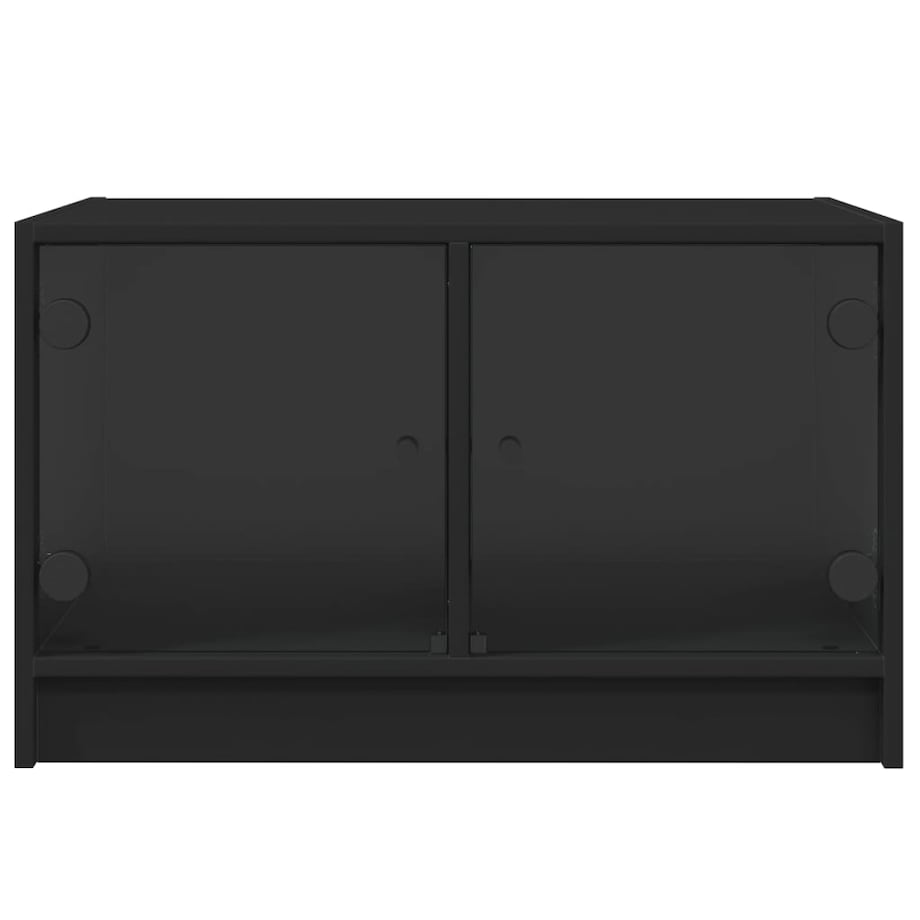 vidaXL Stolik kawowy ze szklanymi drzwiczkami, czarny, 68x50x42 cm