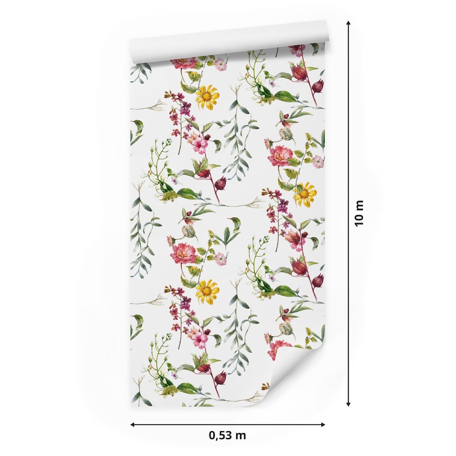 Tapeta w rolce do jadalni kwiaty polne natura rośliny