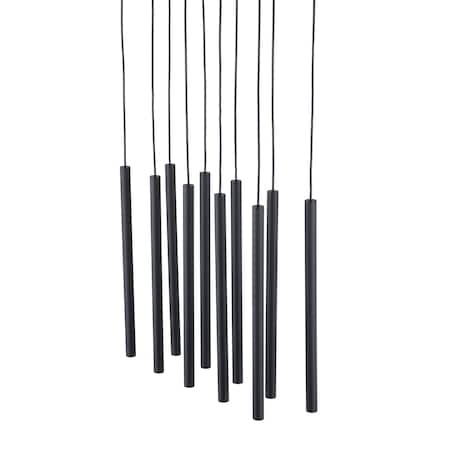 Lampa Wisząca Tk Lighting Ferro Na Listwie Czarna Ryflowana Metalowa Tuba Sopel Rurka 10X G9