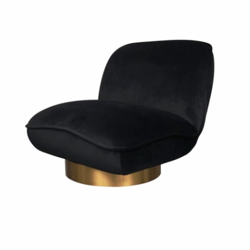 Fotel glamour czarny welurowy Monte Black Velvet