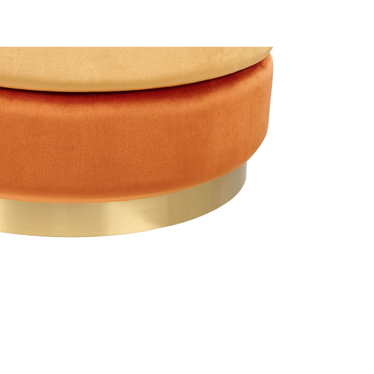 Puf welurowy ⌀ 48 cm pomarańczowy LOUIN