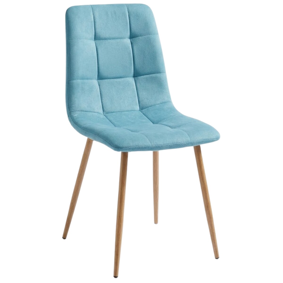 Krzesło tapicerowane do salonu welurowe turkusowe pikowane