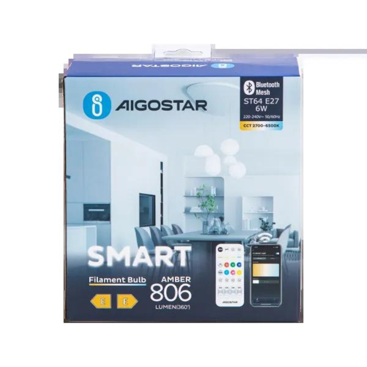 inteligentna żarówka bluetooth mesh st64 6w cct 2 szt. ,z pilotem