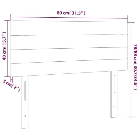vidaXL Zagłówek do łóżka, czarny, 80x5x78/88 cm, tkanina