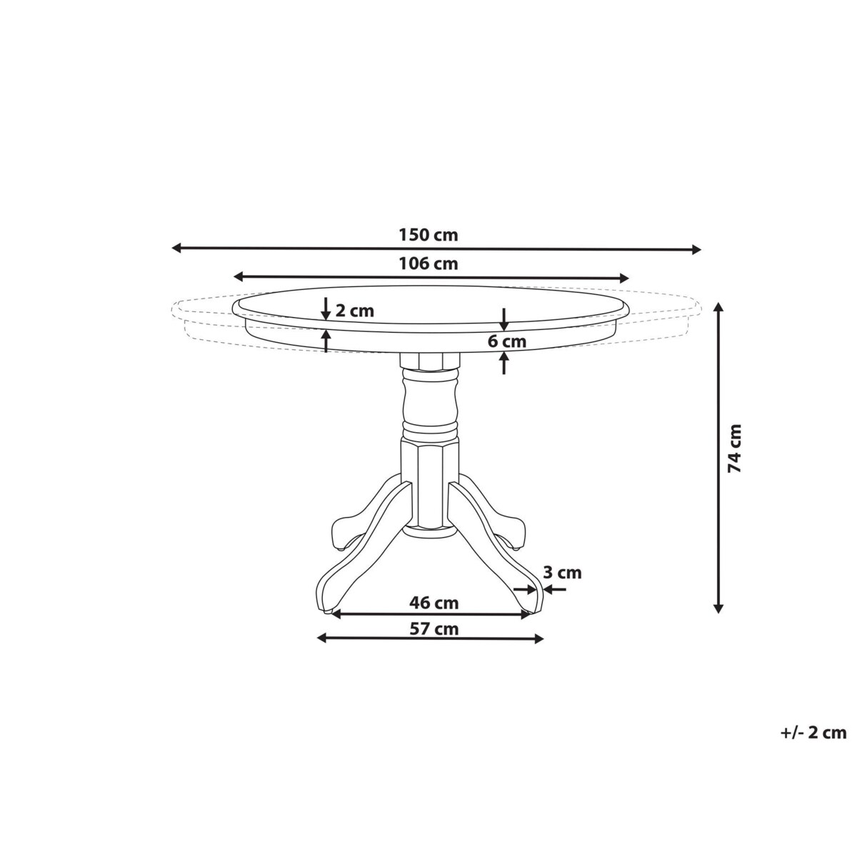 Stół do jadalni rozkładany AKRON Jesion jasny 150 cm 106 cm Drewno