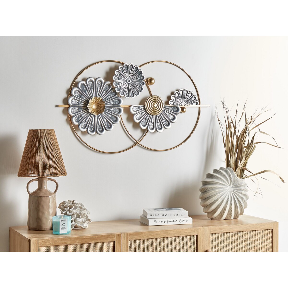 Dekoracja ścienna złota z szarym PROMETHIUM