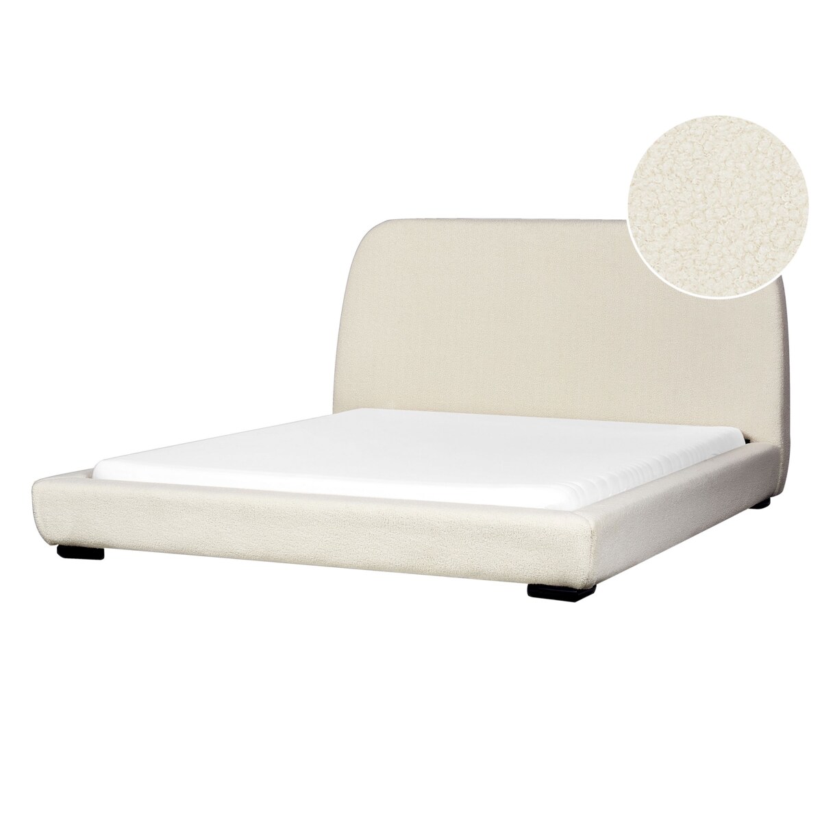 Łóżko wodne boucle 160 x 200 cm beżowe ROISEL