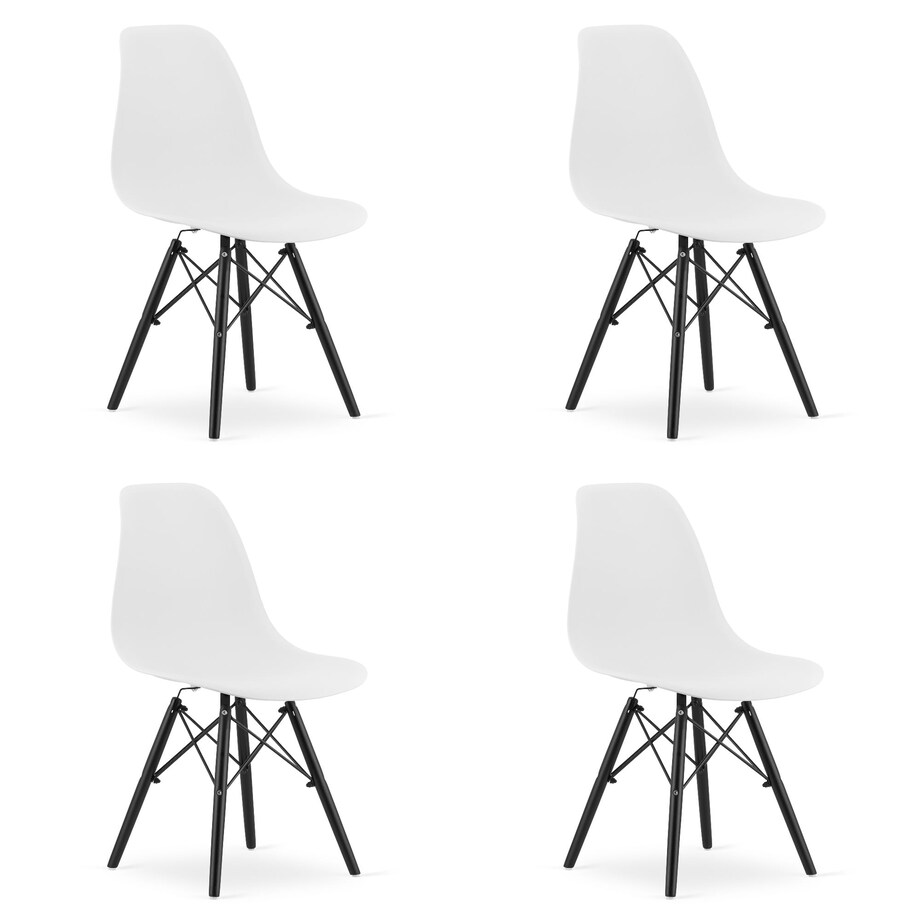 Krzesło Do Jadalni Kuchni Salonu Osaka Białe / Nogi Czarne X 4