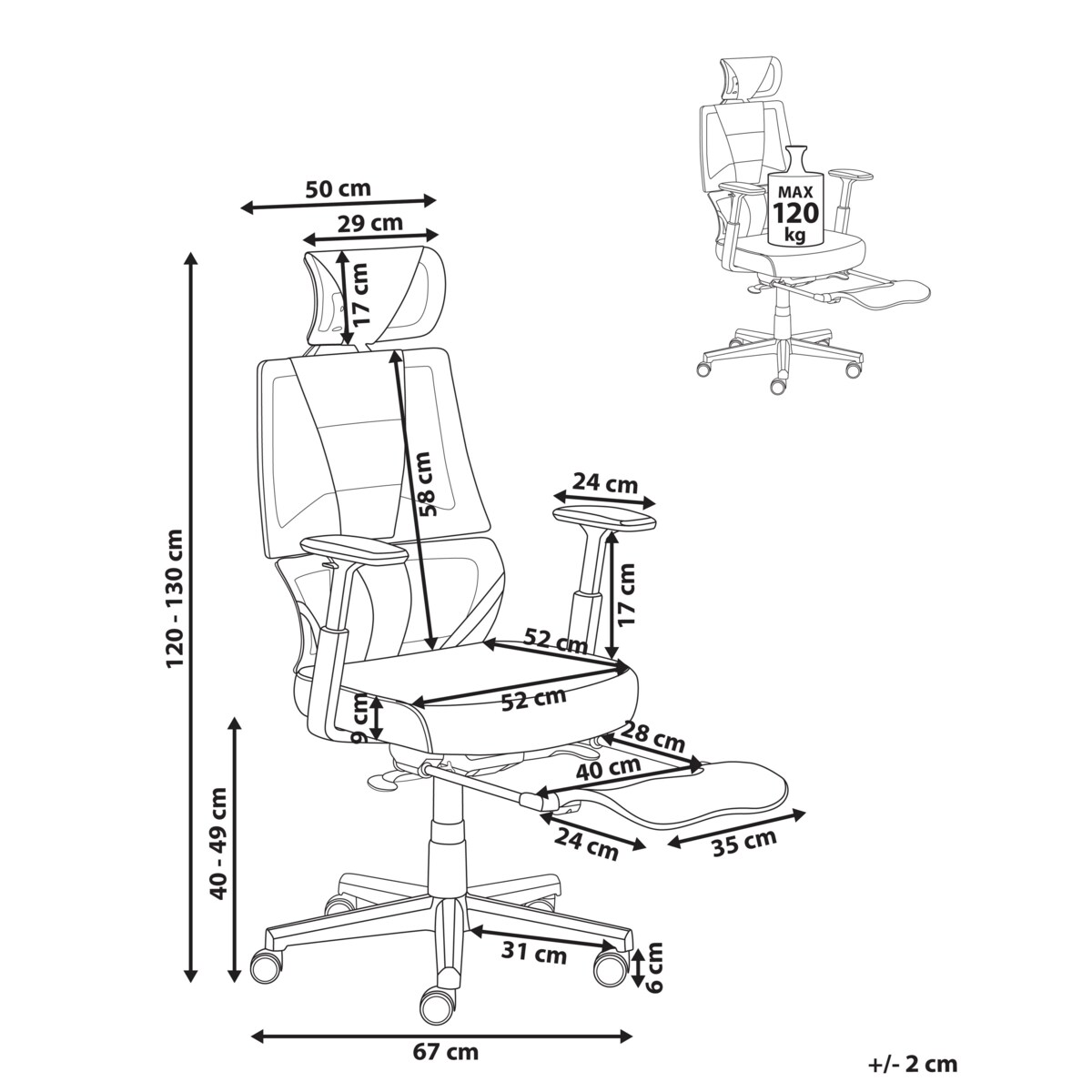 Krzesło biurowe Obrotowy CREATOR Ekoskóra Czarny