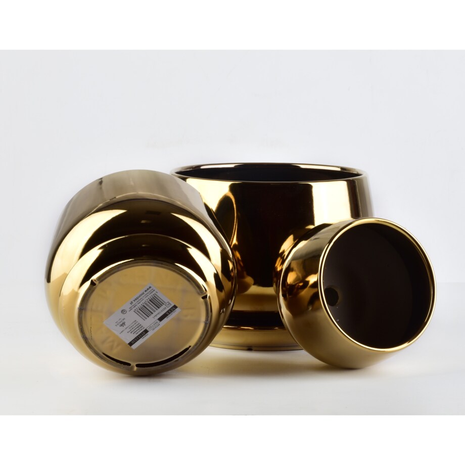 NEVA Komplet 3 osłonek złoto z podstawkąXL19xh15cm L15xh12cm M11xh10cm