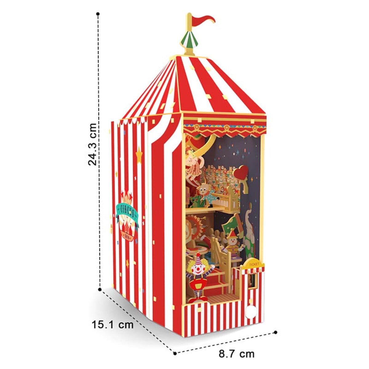 Miniaturowy domek Book Nook - Wesoły cyrk