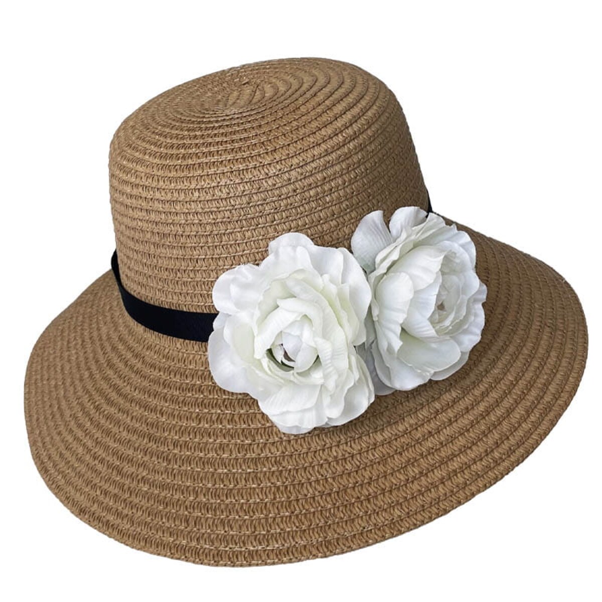 Słomkowy kapelusz dla dorosłych DIY - kolor kawowy