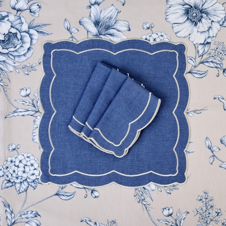 Obrus Blossom Blue - 130 cm x 300 cm