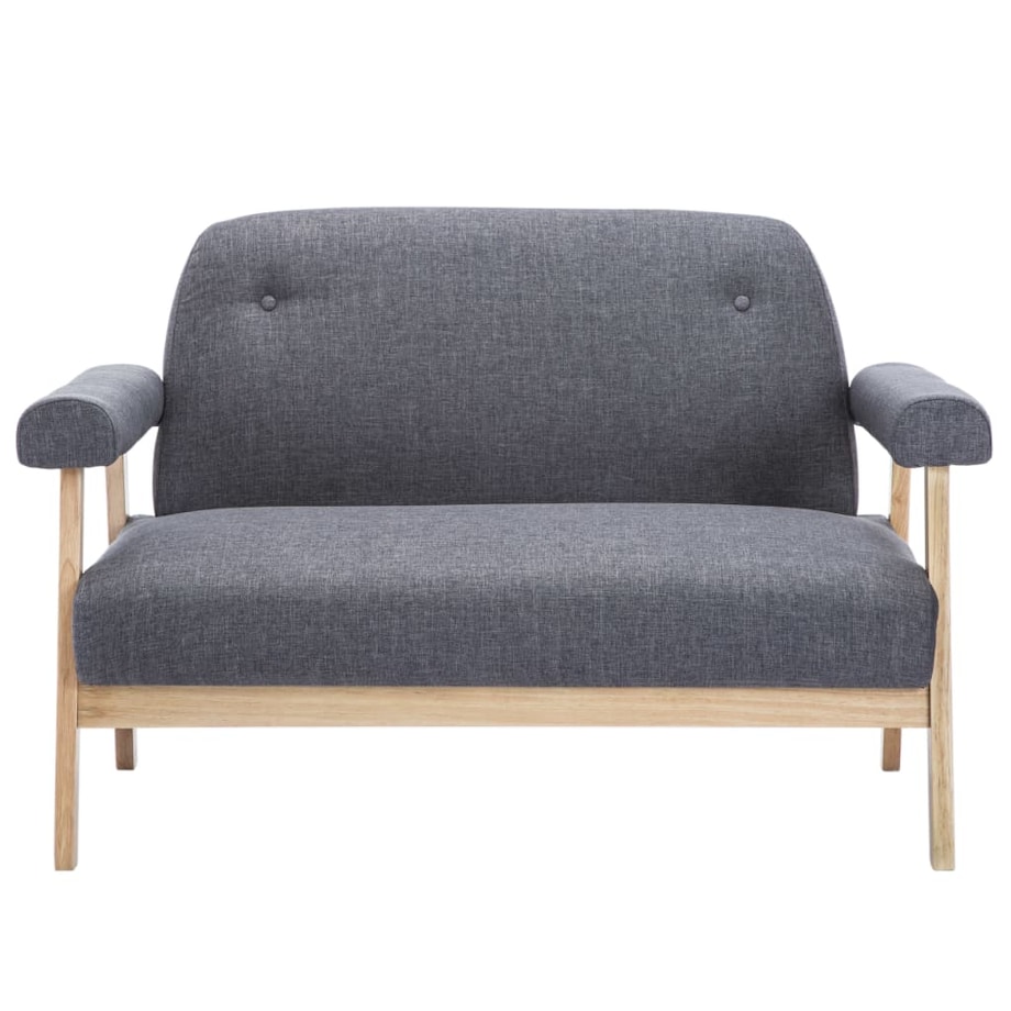 vidaXL Sofa 2-osobowa tapicerowana materiałem, ciemnoszara