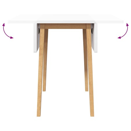 vidaXL Stół jadalny Naturalne drewno lite Guma