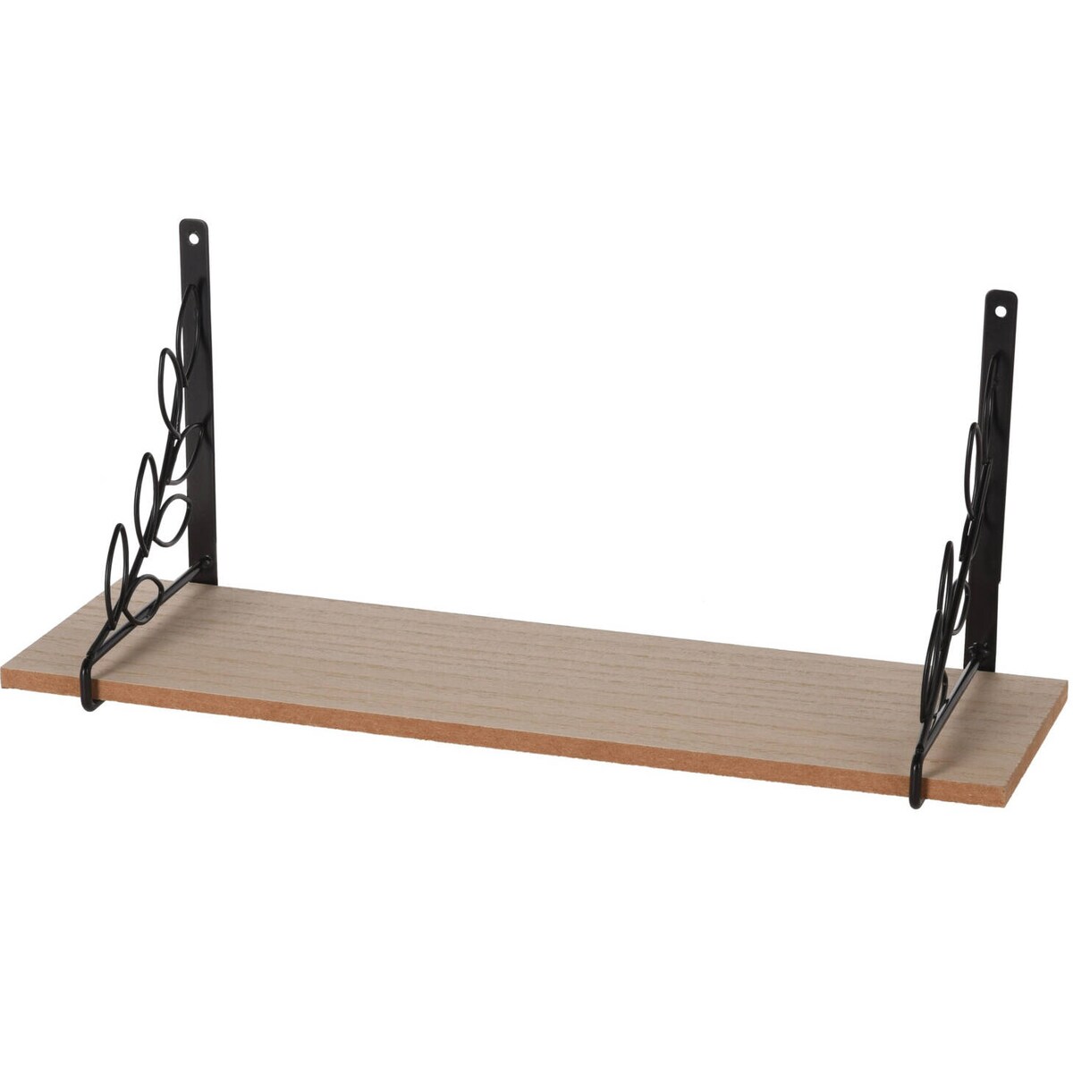 Półka na ścianę ozdobna, metalowe uchwyty w formie gałązek, 38 x 16 x 12,7 cm