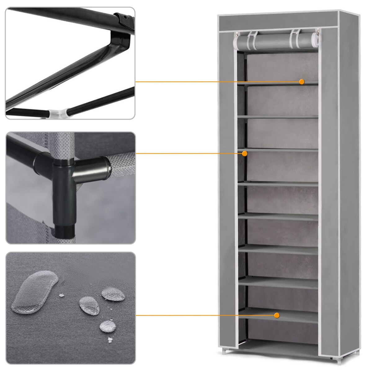 Szafa tekstylna regał na buty duża 10 półek Massido