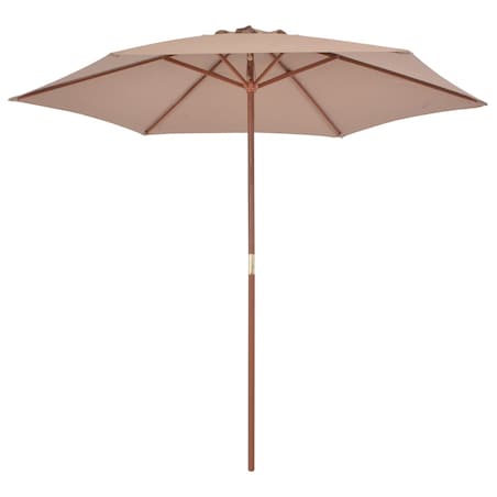 vidaXL Parasol ogrodowy na drewnianym słupku, 270 cm, taupe