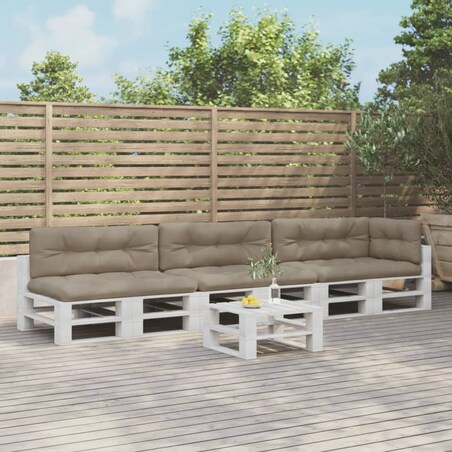 vidaXL Poduszki na palety, 7 szt., kolor taupe, tkanina