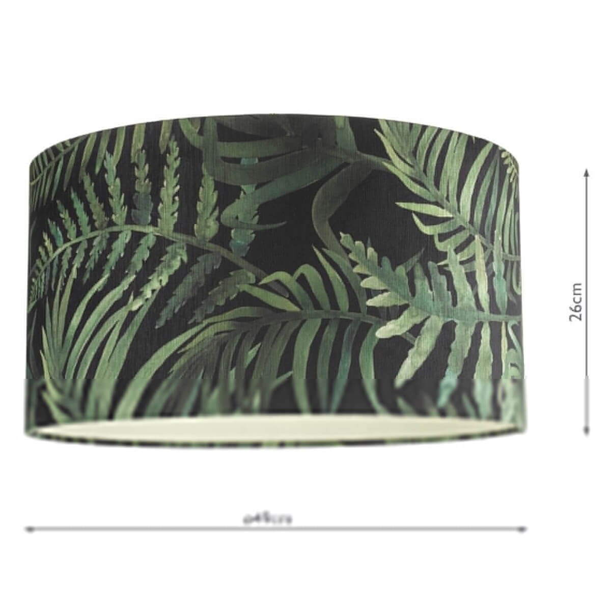 Tkaninowy klosz do lampy Waco BAM8655 liście zielone czarne, Dar Lighting