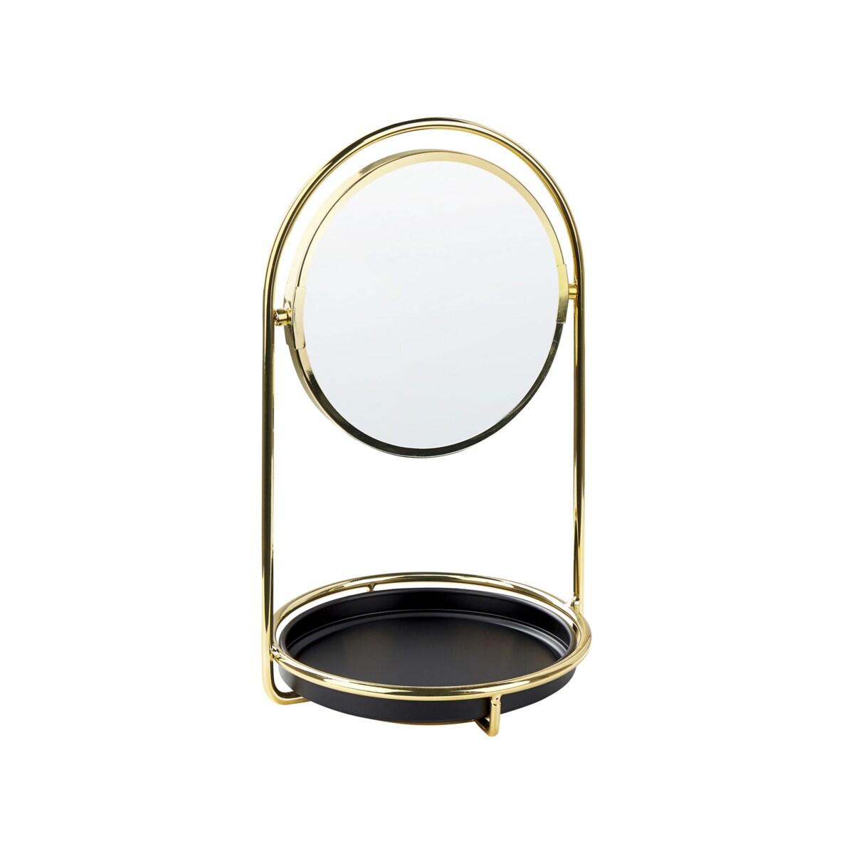 Lusterko kosmetyczne ø 15 cm złote INDRE