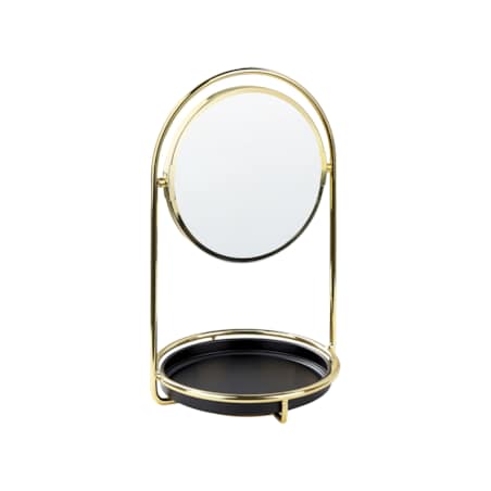 Lusterko kosmetyczne ø 15 cm złote INDRE