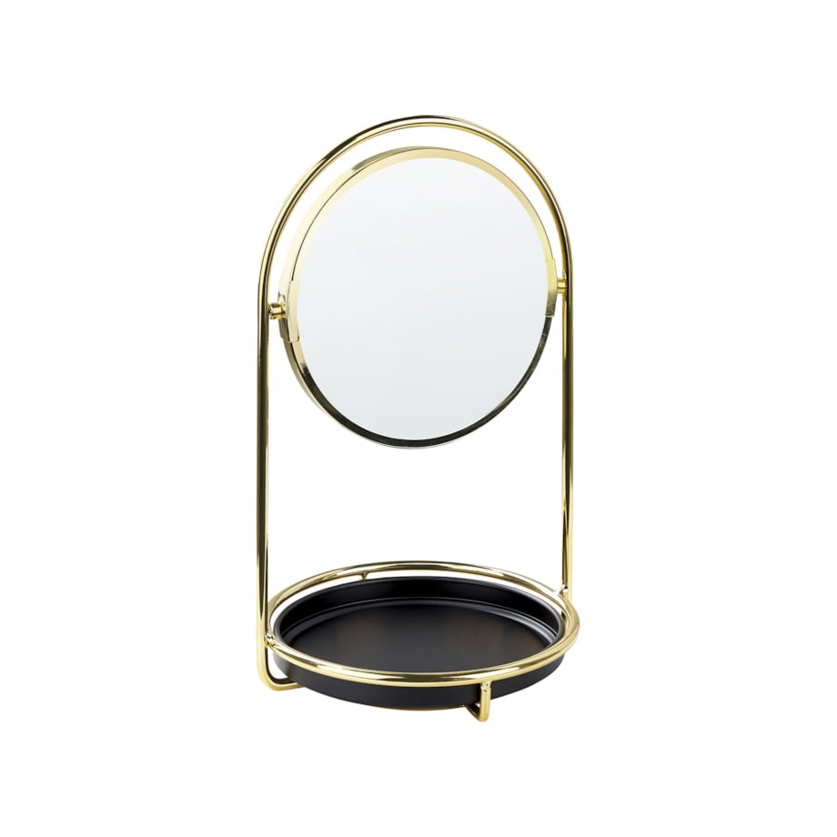 Lusterko kosmetyczne ø 15 cm złote INDRE