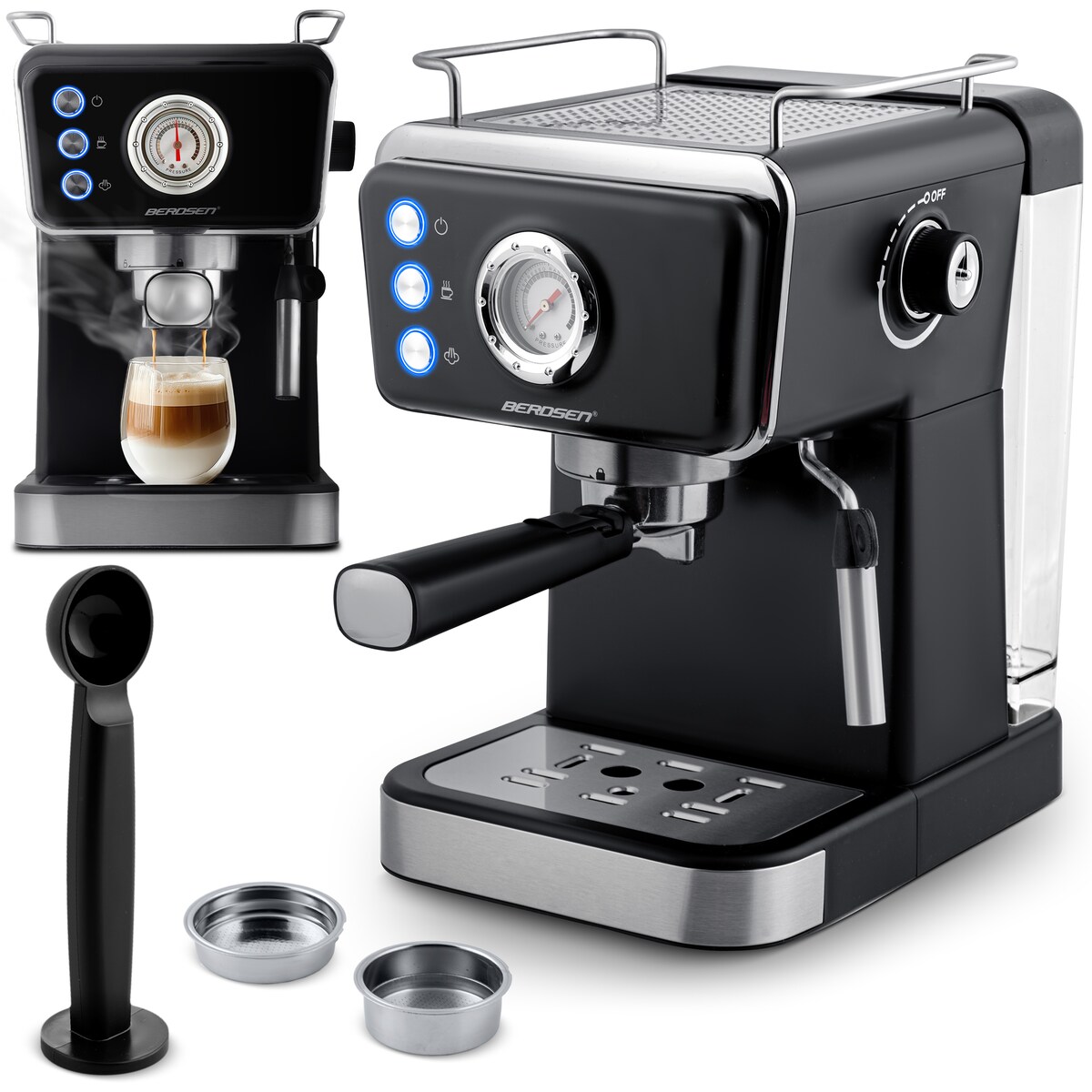 Ekspres do kawy ciśnieniowy kolbowy ze spieniaczem 377200 Berdsen