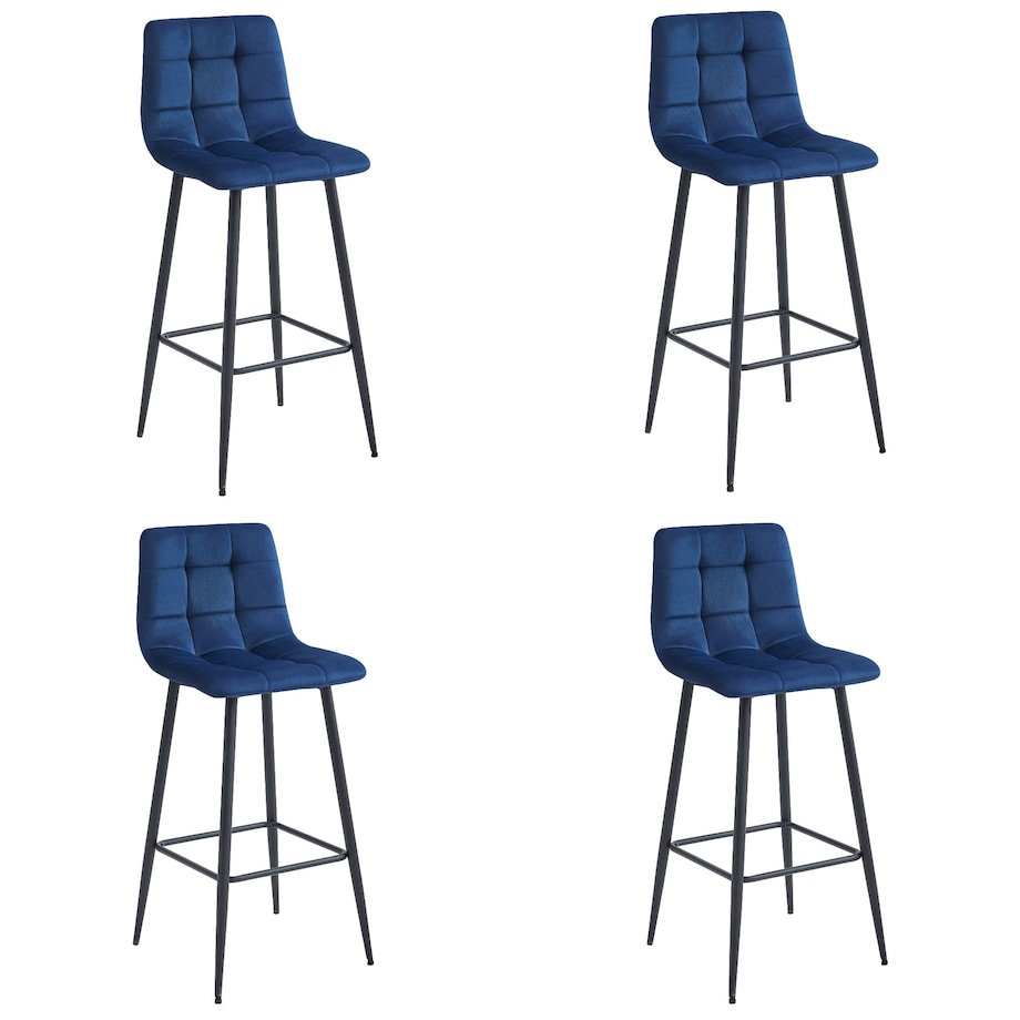 Hoker Do Jadalni Kuchni Baru Wysoki Arceto - Granat Aksamit / Nogi Czarne X 4