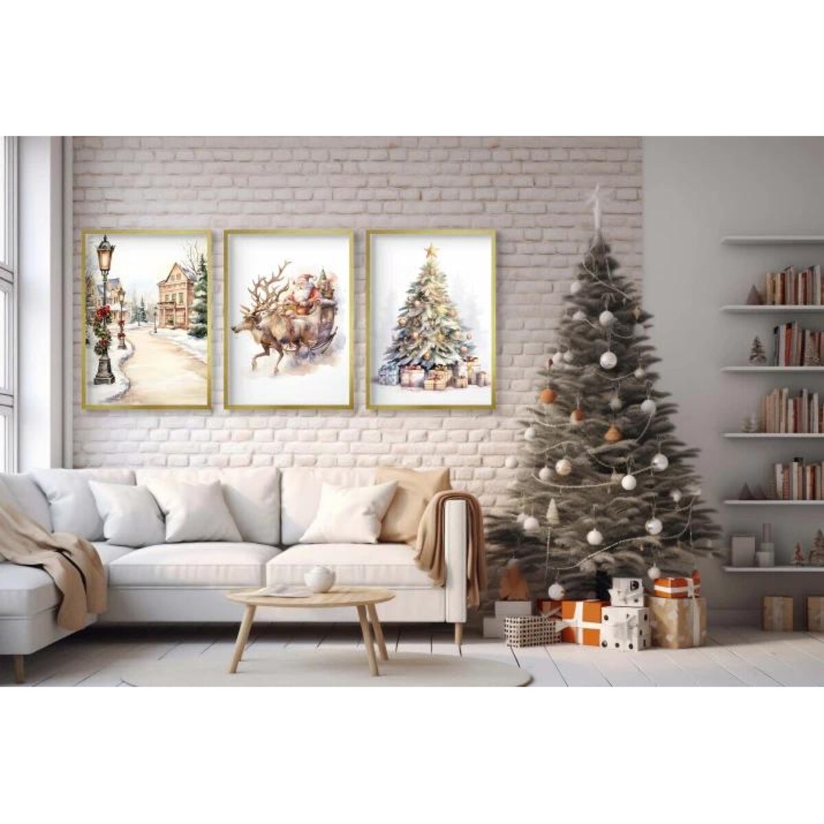Plakaty na Święta Boże Narodzenie Obrazy Świąteczne do pokoju salonu