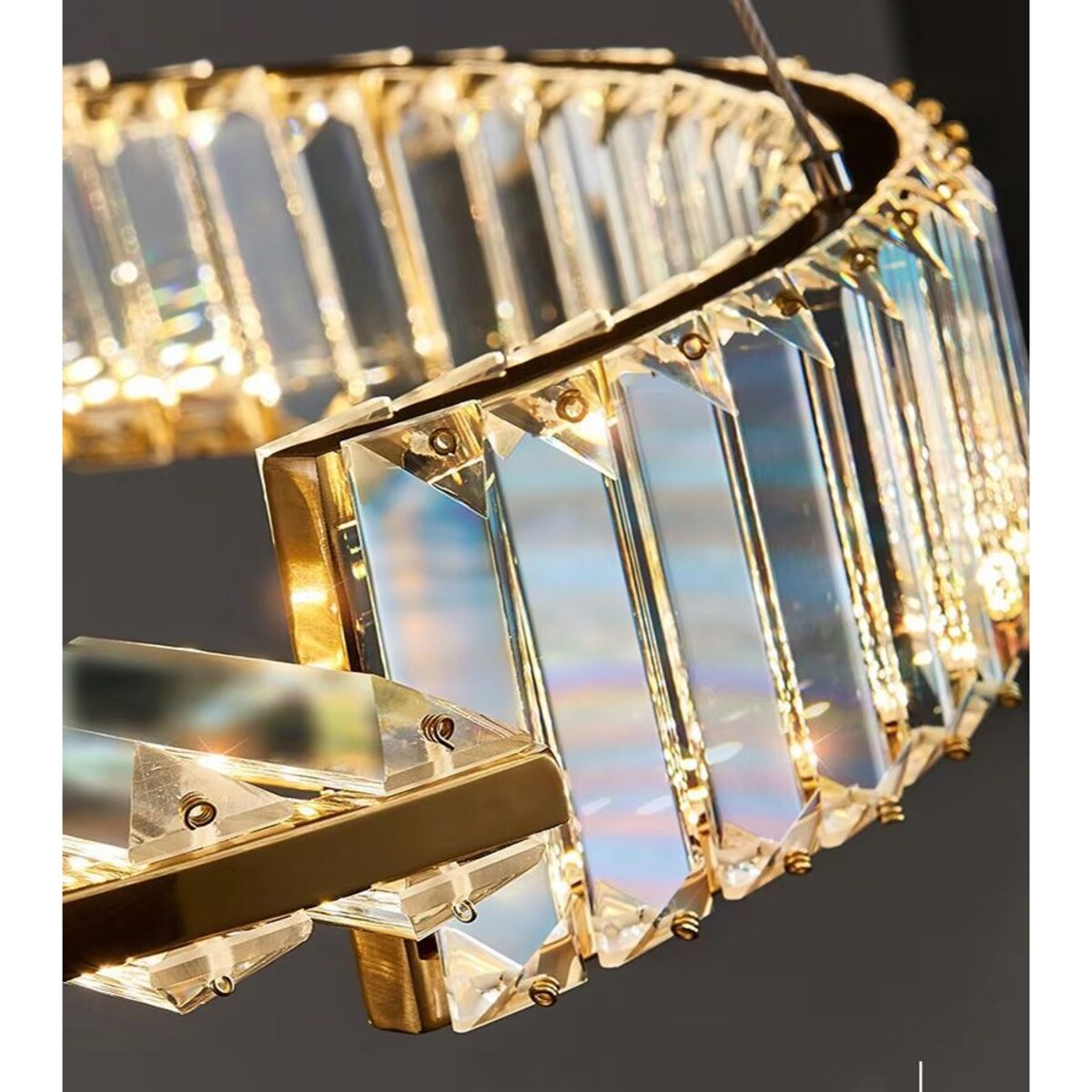 Lampa sufitowa wisząca kryształowa LED APP1528-CP60 GOLD