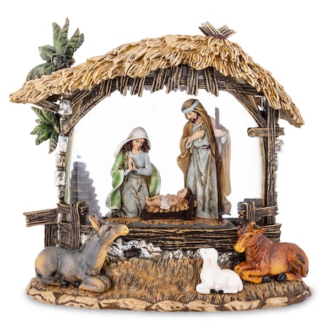 Dekoracja świąteczna LED i pozytywka - szopka w kuli 20x21x10 cm GORDALINA