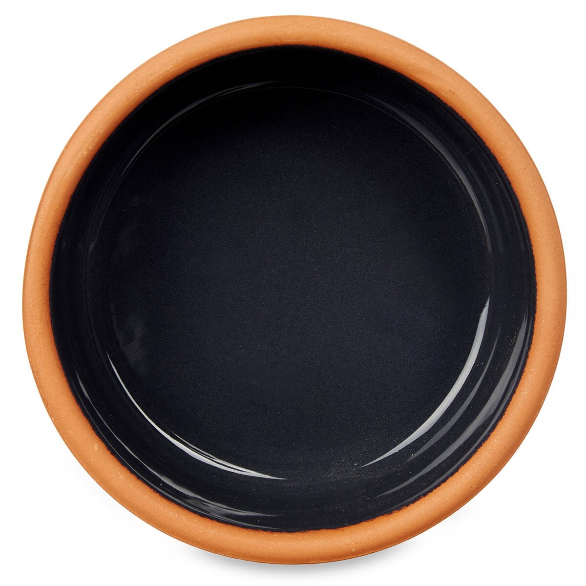 Naczynia gliniane, miski ze szkliwionym wnętrzem, czarne