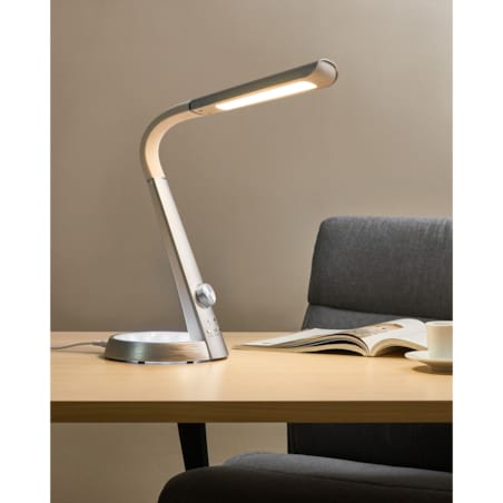 Lampa biurkowa LED CANOPUS Z portem USB Srebrny