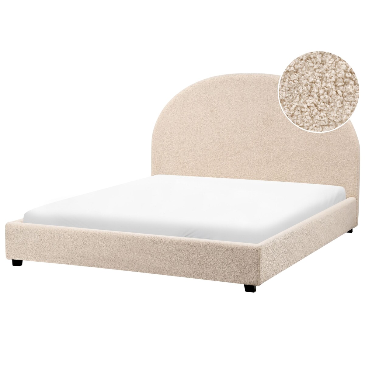 Łóżko Boucle VAUCLUSE 140 x 200 cm Beżowy
