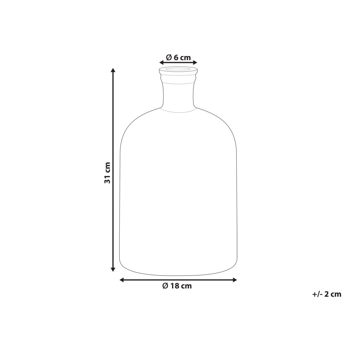 Wazon na kwiaty szklany 31 cm Green PULAO