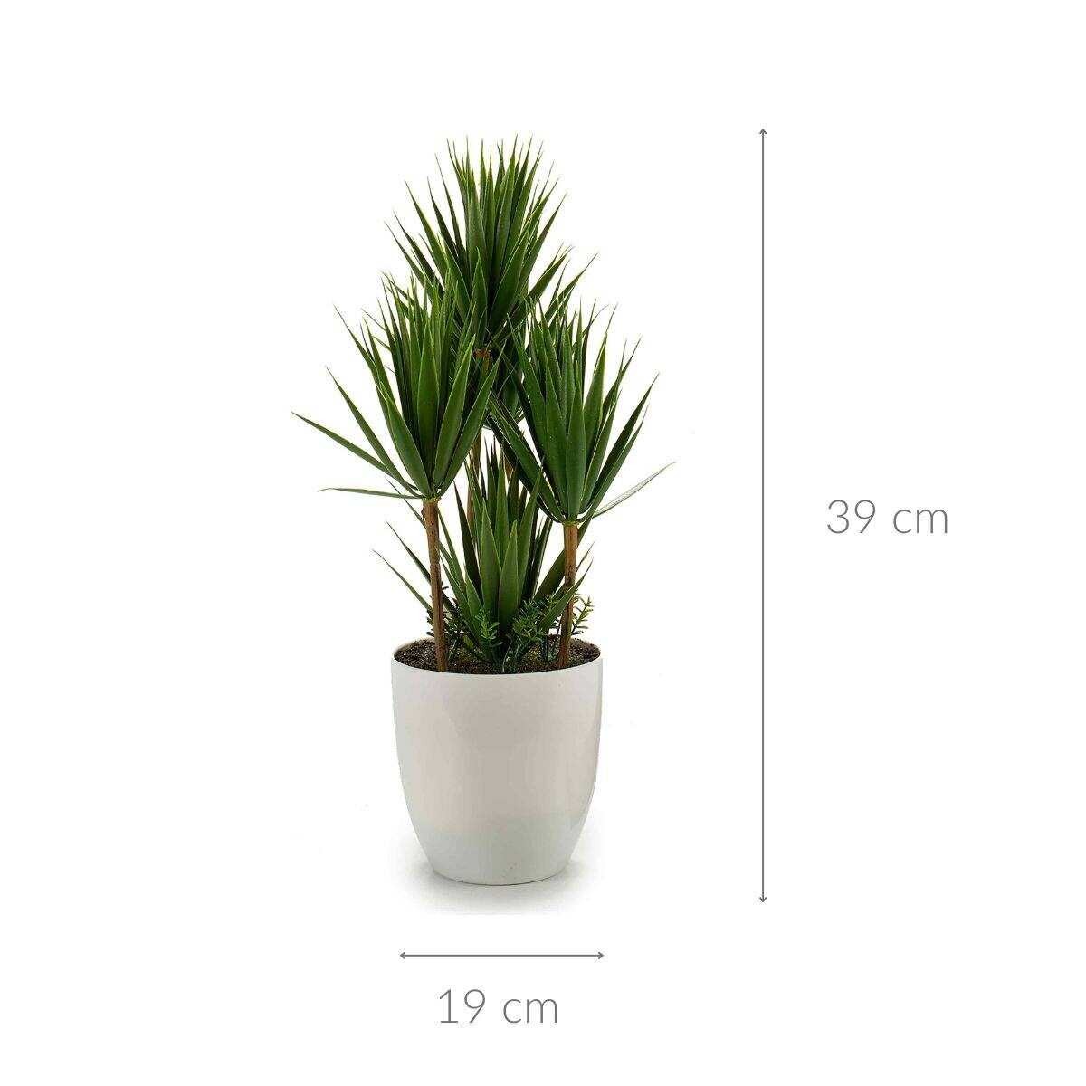 Sztuczna juka w ceramicznej doniczce, 39 cm