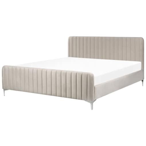 Łóżko welurowe 180 x 200 cm szare LUNAN