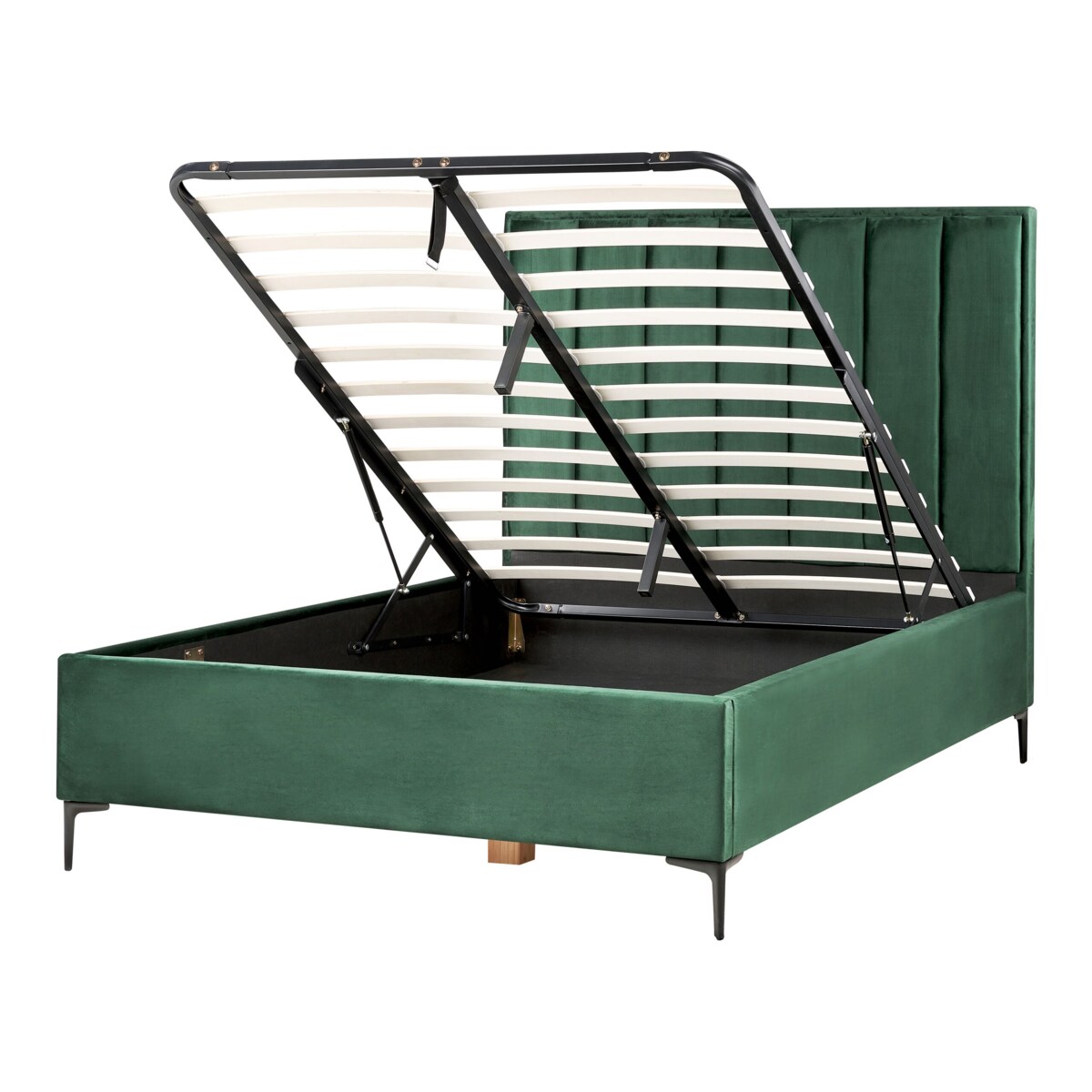 Zestaw mebli do sypialni welurowy 140 x 200 cm zielony SEZANNE