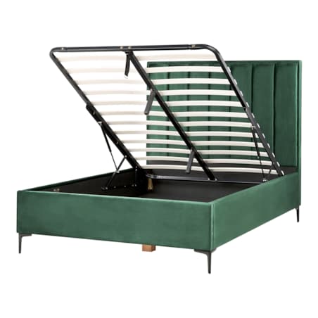 Zestaw mebli do sypialni welurowy 140 x 200 cm zielony SEZANNE