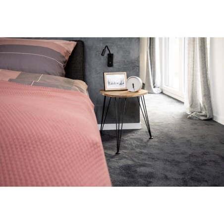 Stolik kawowy okrągły, blat Ø 44 cm z drewna akacji, WENKO