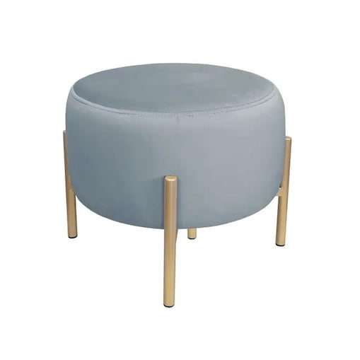 Pufa WILFRED BL VELVET szara/złota