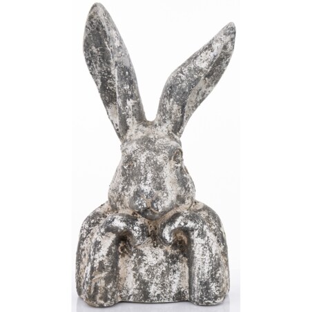 Figurka - szare popiersie królika 48x25x18 cm TORINO duże