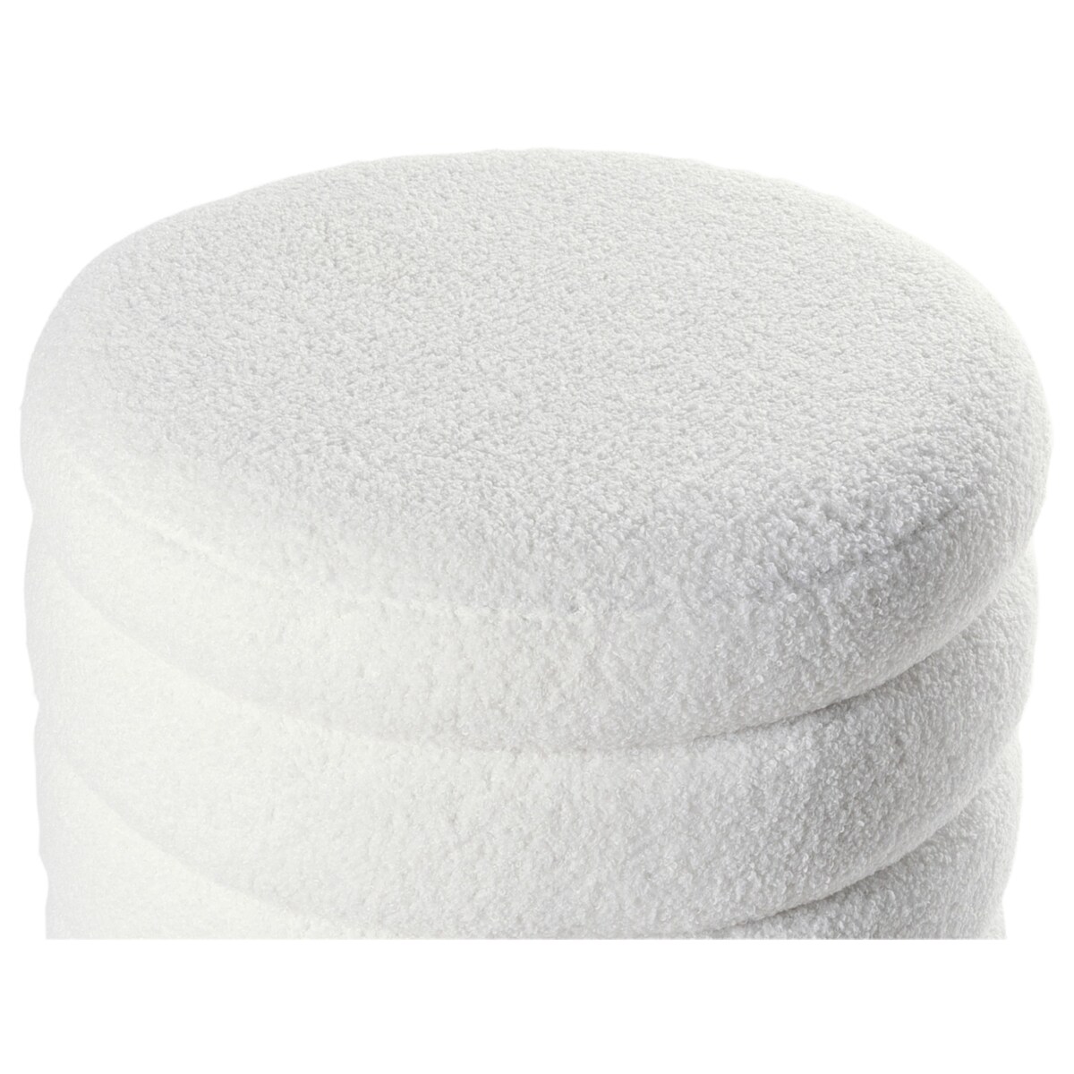 Puf CHILLY Złamana biel Sztuczne futro 42 cm 42 cm