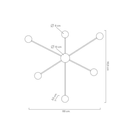 Ścienna lampa sticks SHADOW MSE010100247 Moose molekuły czarne
