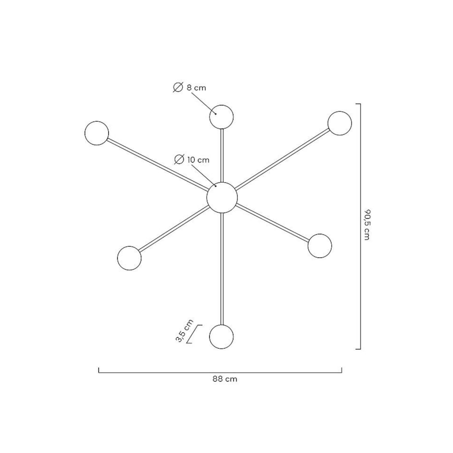 Ścienna lampa sticks SHADOW MSE010100247 Moose molekuły czarne