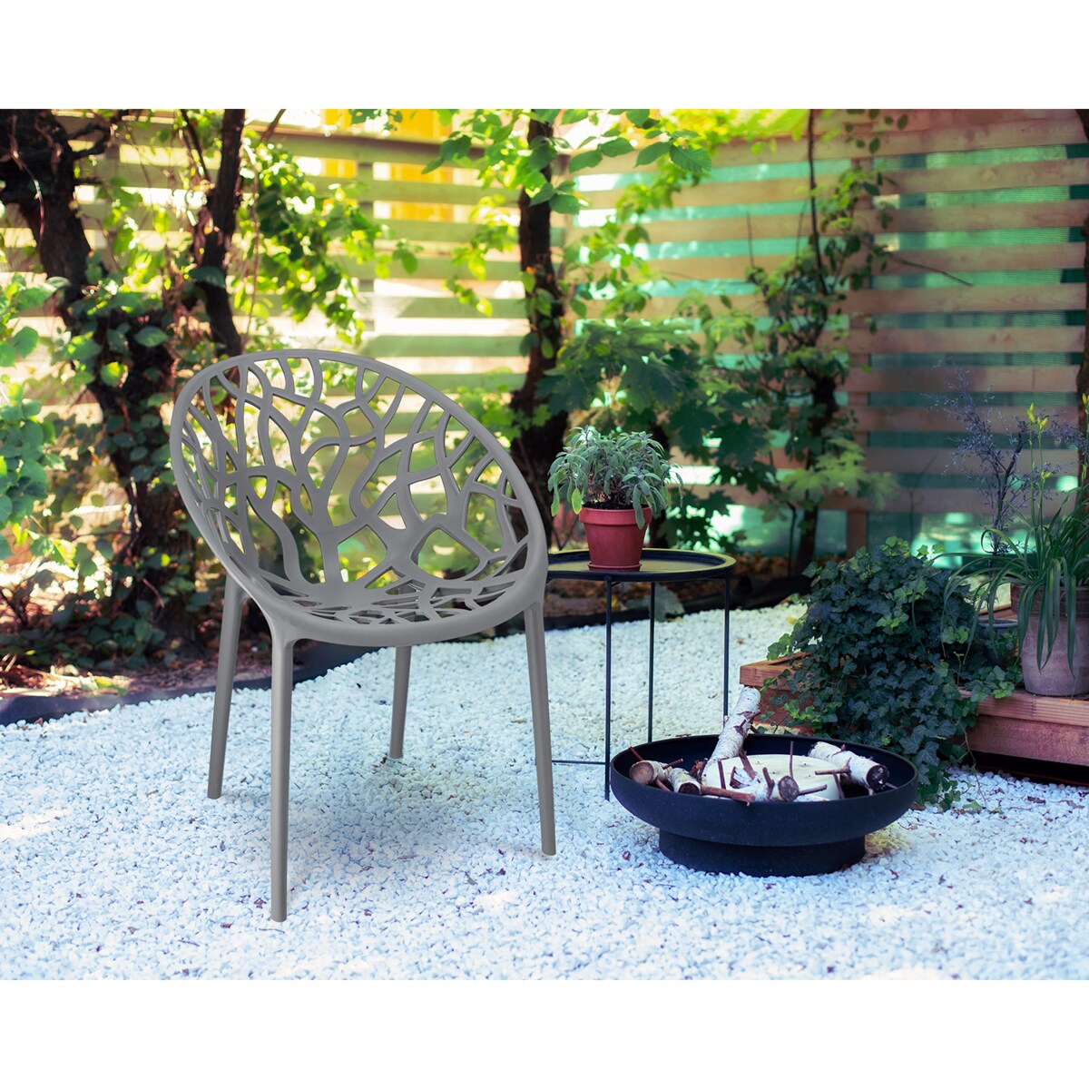 Krzesło plastikowe ALBERO eleganckie szare